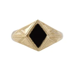Tomfoolery Gold Signet Quinn Onyx Ring Online