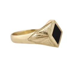 Tomfoolery Gold Signet Quinn Onyx Ring Online