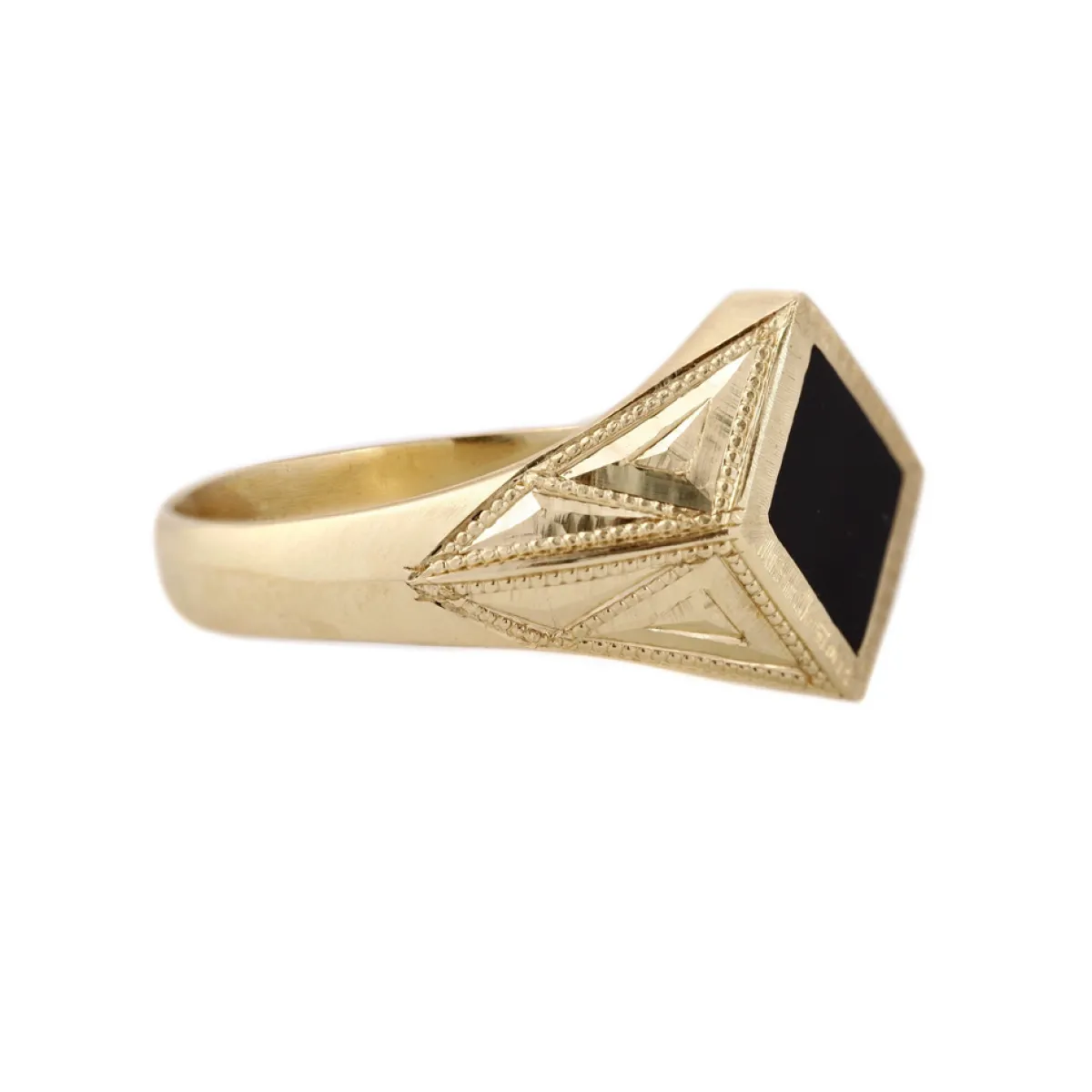 Tomfoolery Gold Signet Quinn Onyx Ring Online