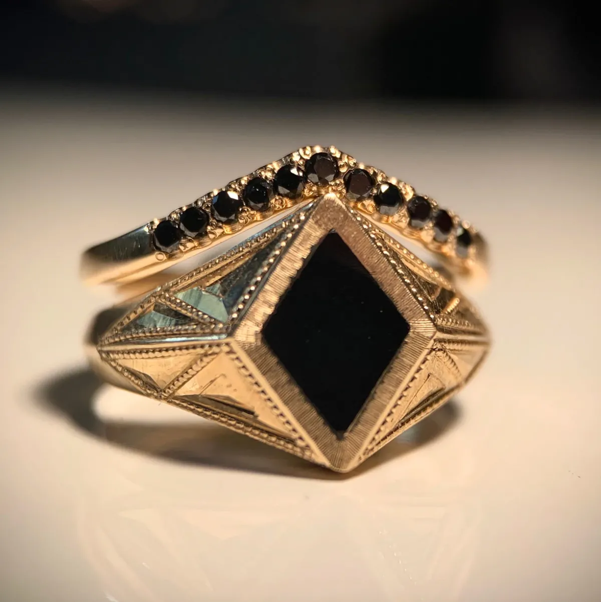 Tomfoolery Gold Signet Quinn Onyx Ring Online