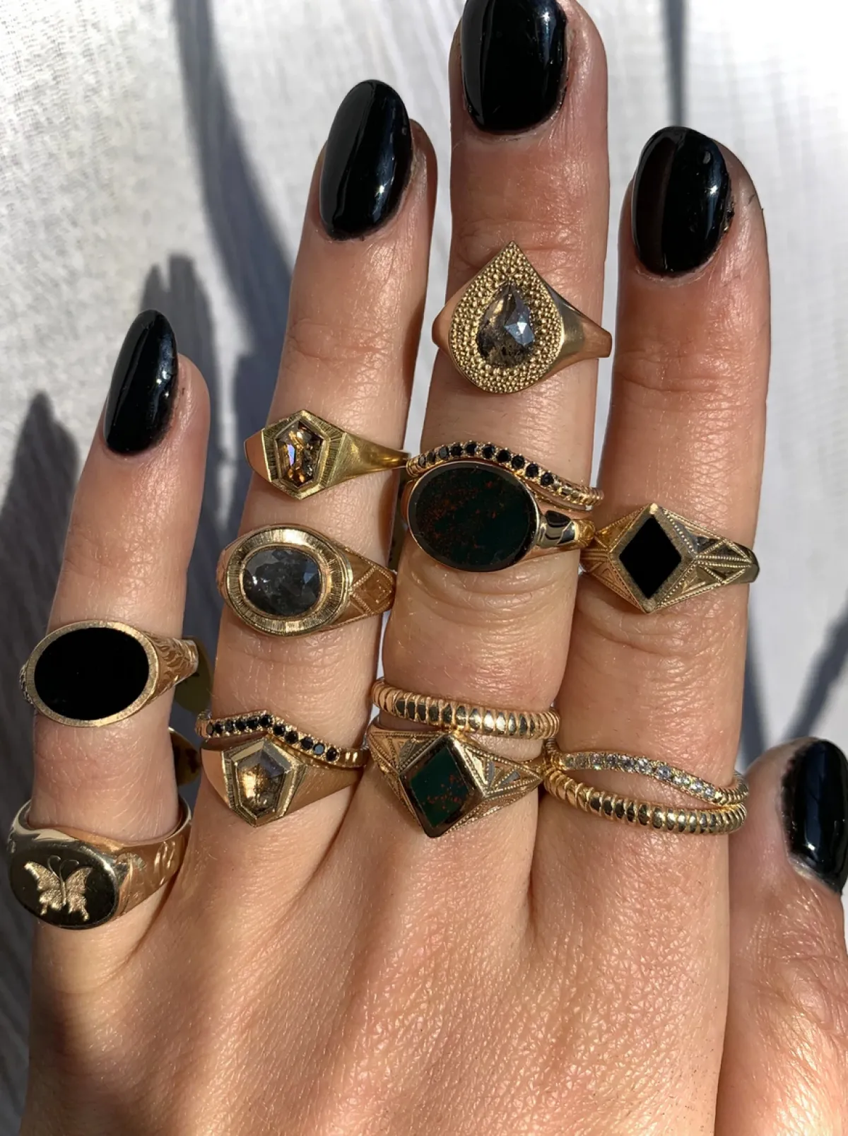 Tomfoolery Gold Signet Quinn Onyx Ring Online