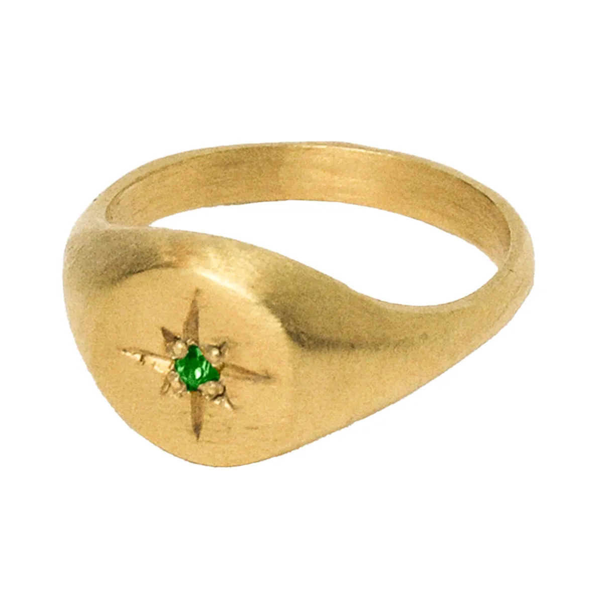 Tomfoolery Gold Signet Ring with Tsavorite Outlet
