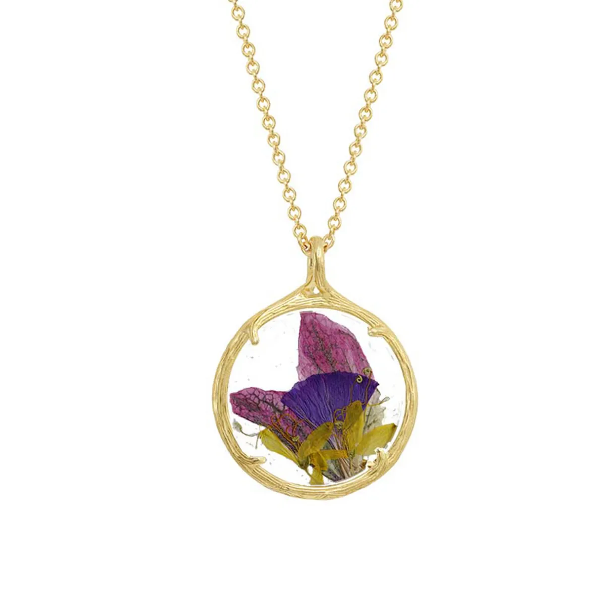 Tomfoolery Gold Small Floral Bouquet Pendant in Vibrance Fashion
