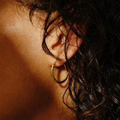 Tomfoolery Gold Sparkle Hoops Outlet