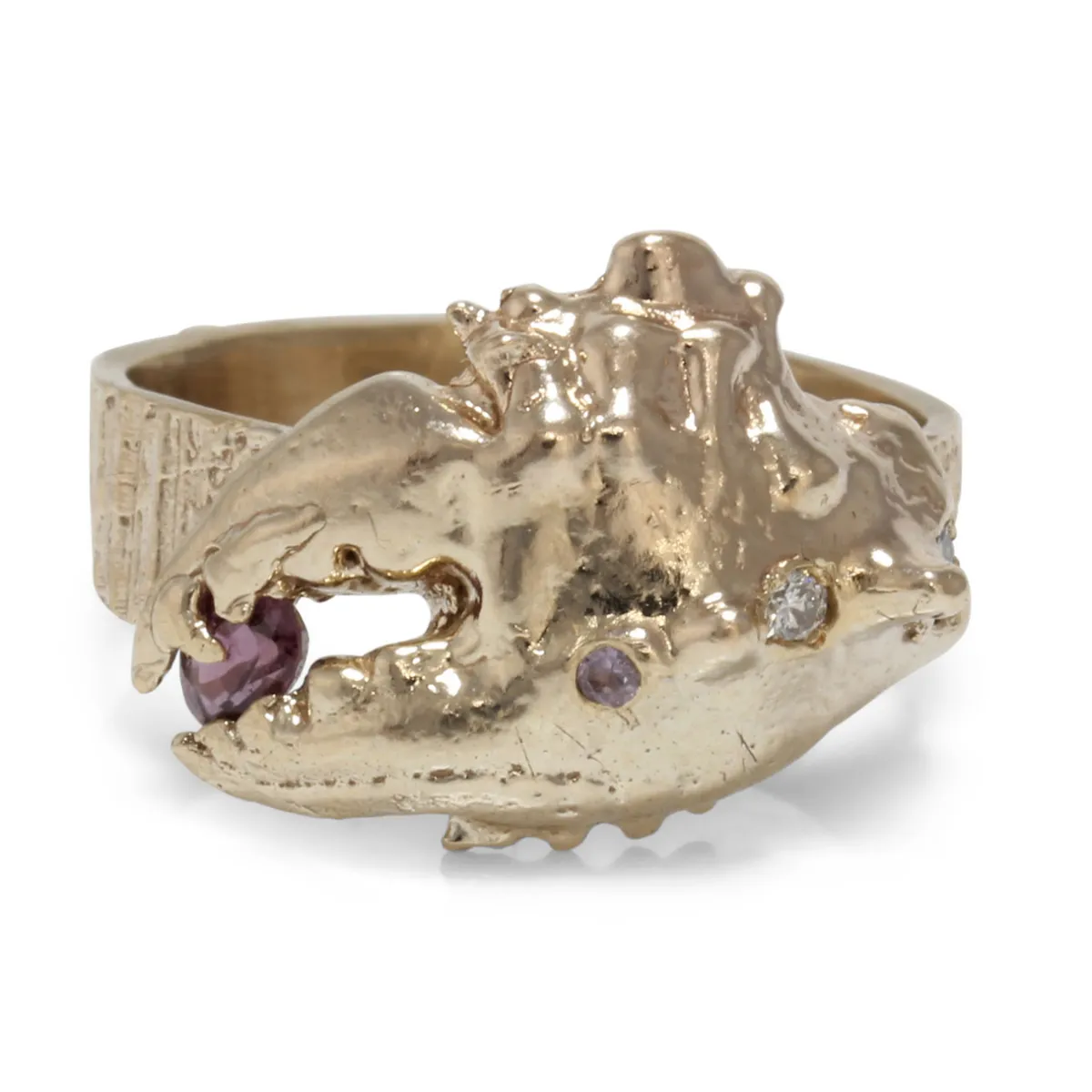 Tomfoolery Gold Spiky Crab Claw Ring New