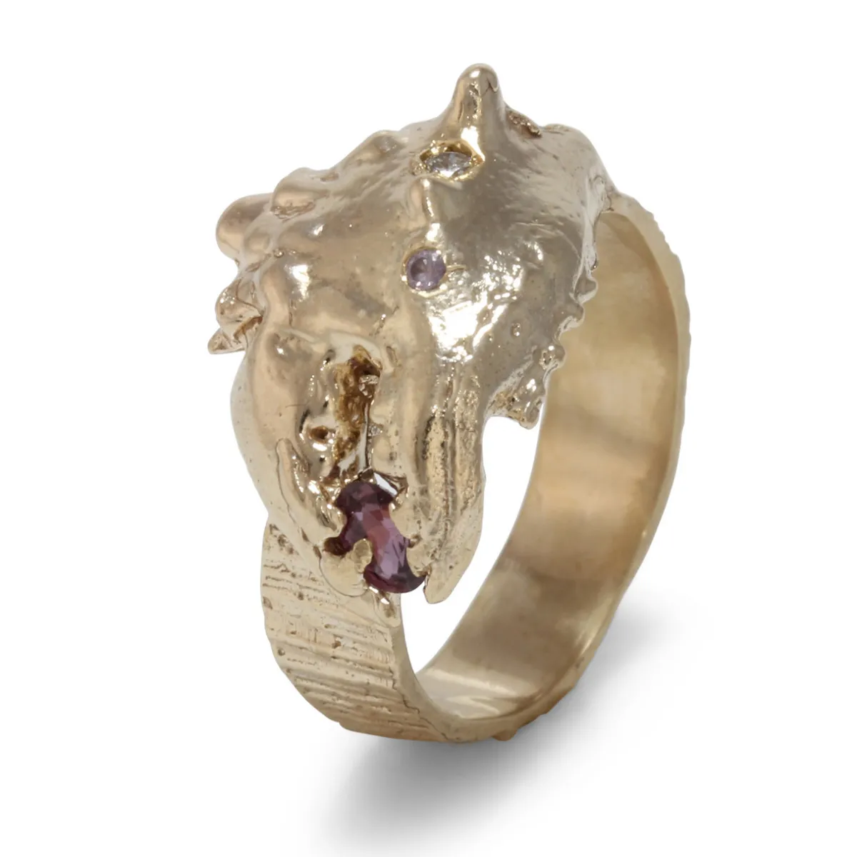 Tomfoolery Gold Spiky Crab Claw Ring New