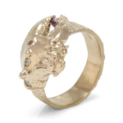 Tomfoolery Gold Spiky Crab Claw Ring New
