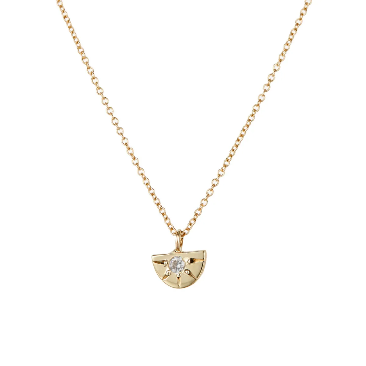 Tomfoolery Gold Sunrise White Diamond Necklace Clearance