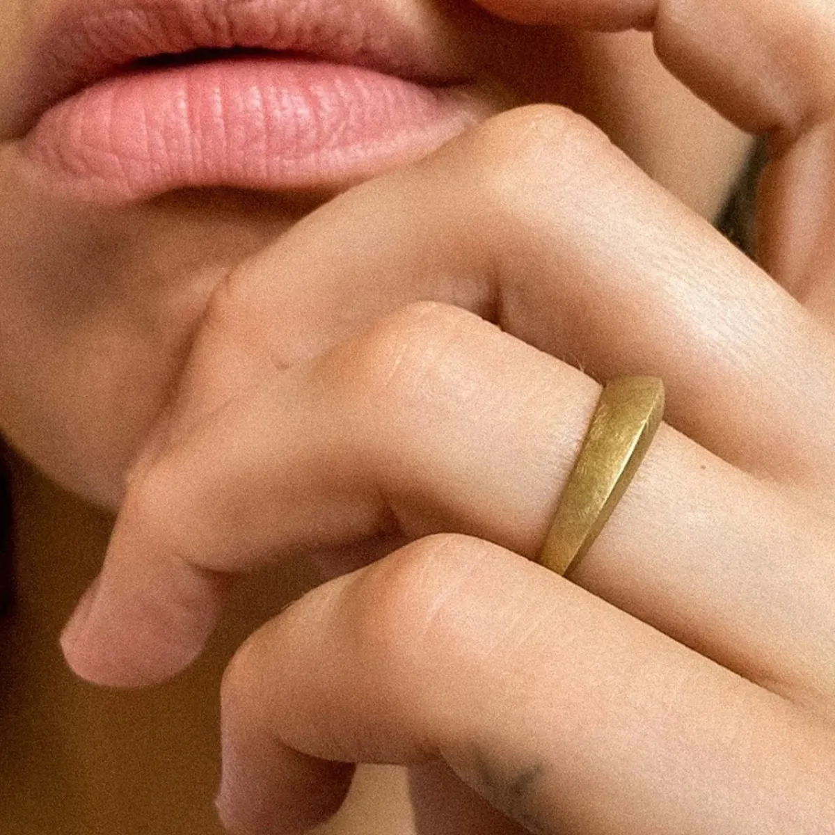 Tomfoolery Gold Tapered Signature Ring Fashion