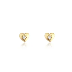 Tomfoolery Gold Tiny Heart Stud Earrings Hot