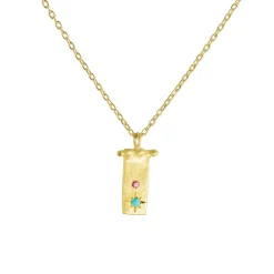 Tomfoolery Gold, Turquoise & Sapphire Pendant Clearance