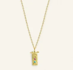 Tomfoolery Gold, Turquoise & Sapphire Pendant Clearance
