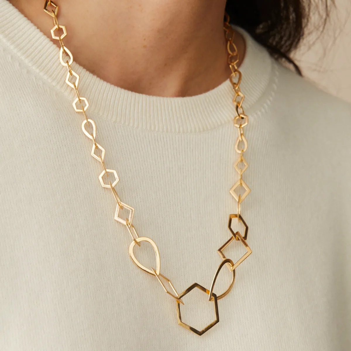 Tomfoolery Gradual Multi Shape Chain Necklace Clearance