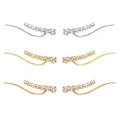 Tomfoolery Graduated Diamond Ear Climber Online