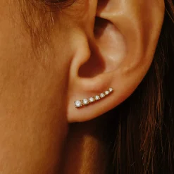 Tomfoolery Graduated Diamond Ear Climber Online