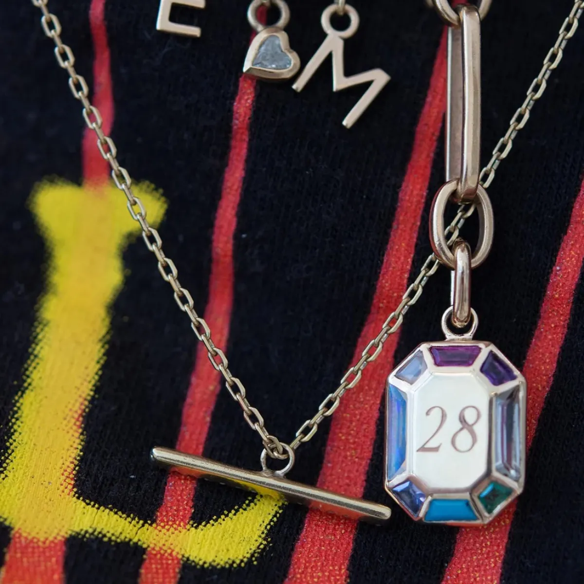 Tomfoolery Grande Rainbow Octagon Charm Outlet