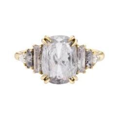 Tomfoolery Grande Storm Rose Cut Salt & Pepper Five Stone Ring Fashion