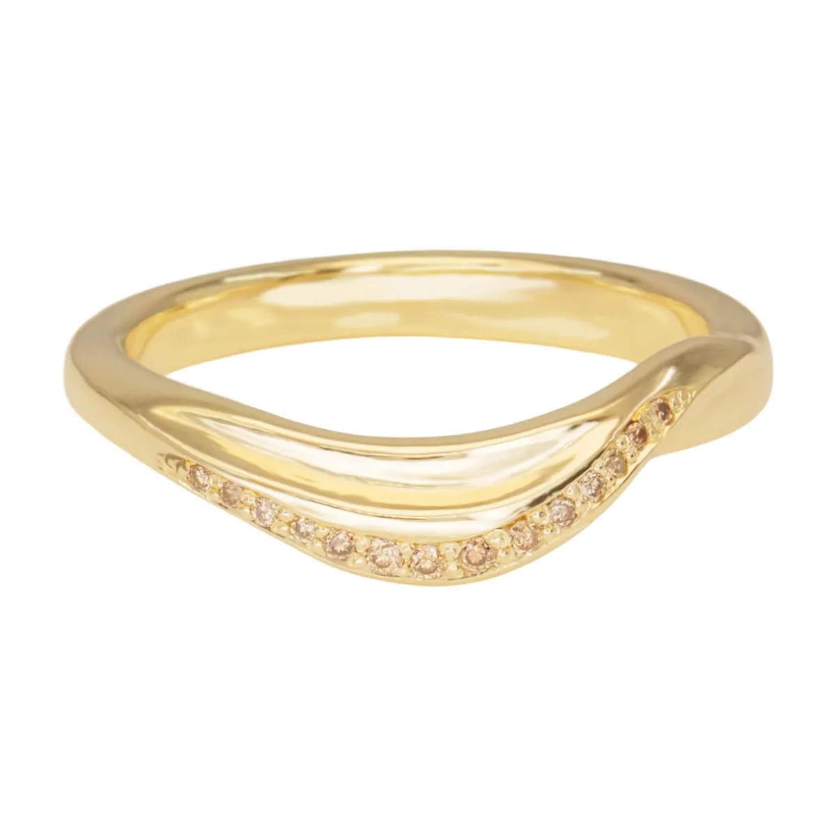 Tomfoolery Grass Leaf Champagne Diamond Band Clearance