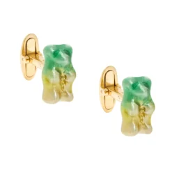 Tomfoolery Green and Yellow Ombre Gummy Bear Cufflinks Hot