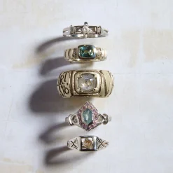 Tomfoolery Green Sapphire Deco Ring Fashion