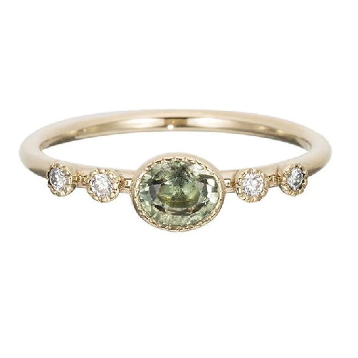 Tomfoolery Green Sapphire Dew Ring Fashion