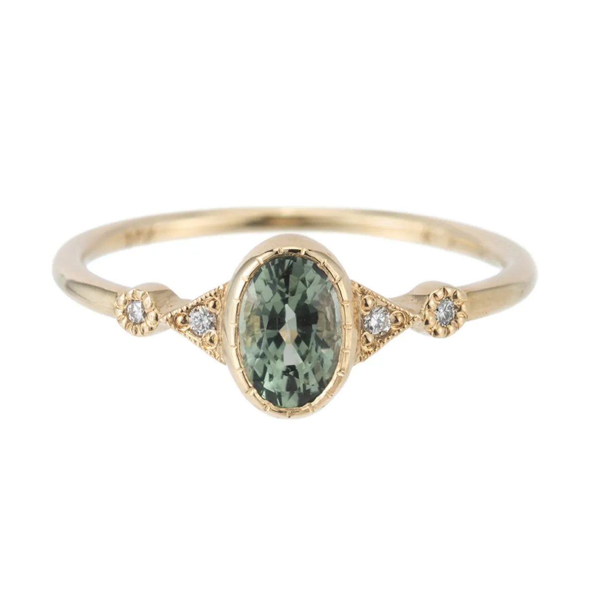 Tomfoolery Green Sapphire Oval Duo Deco Ring Sale