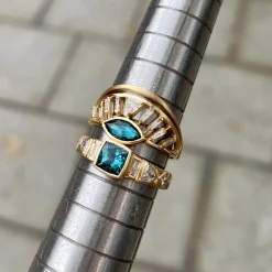 Tomfoolery Green Tourmaline & Diamond Open Eye Crown Ring Online