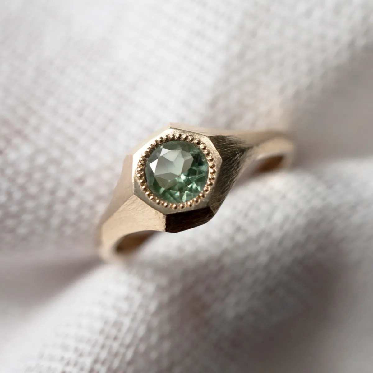 Tomfoolery Green Tourmaline Faceted Signet Ring Best