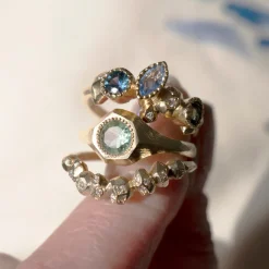 Tomfoolery Green Tourmaline Faceted Signet Ring Best