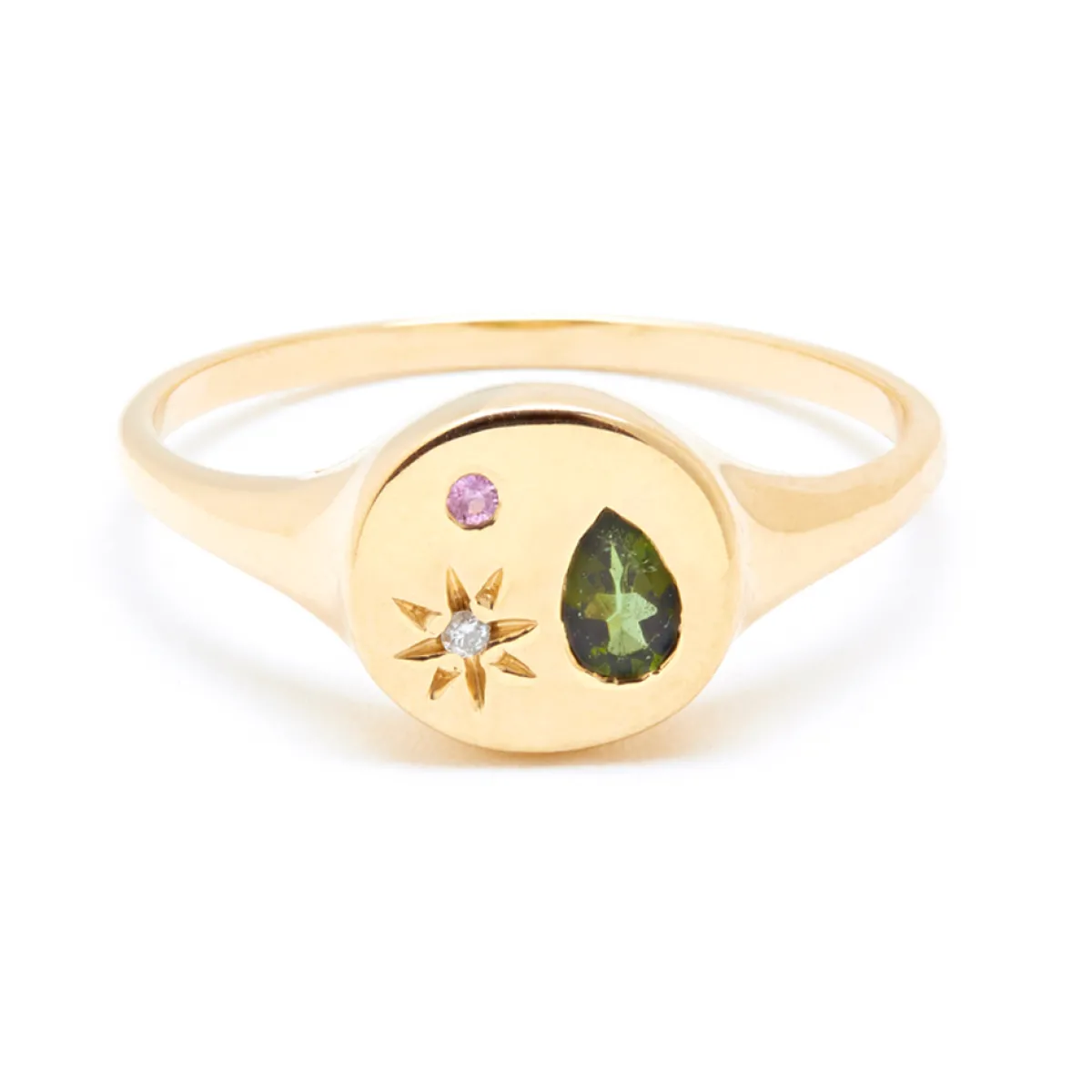 Tomfoolery Green Tourmaline Mini Night Market Signet Ring Best