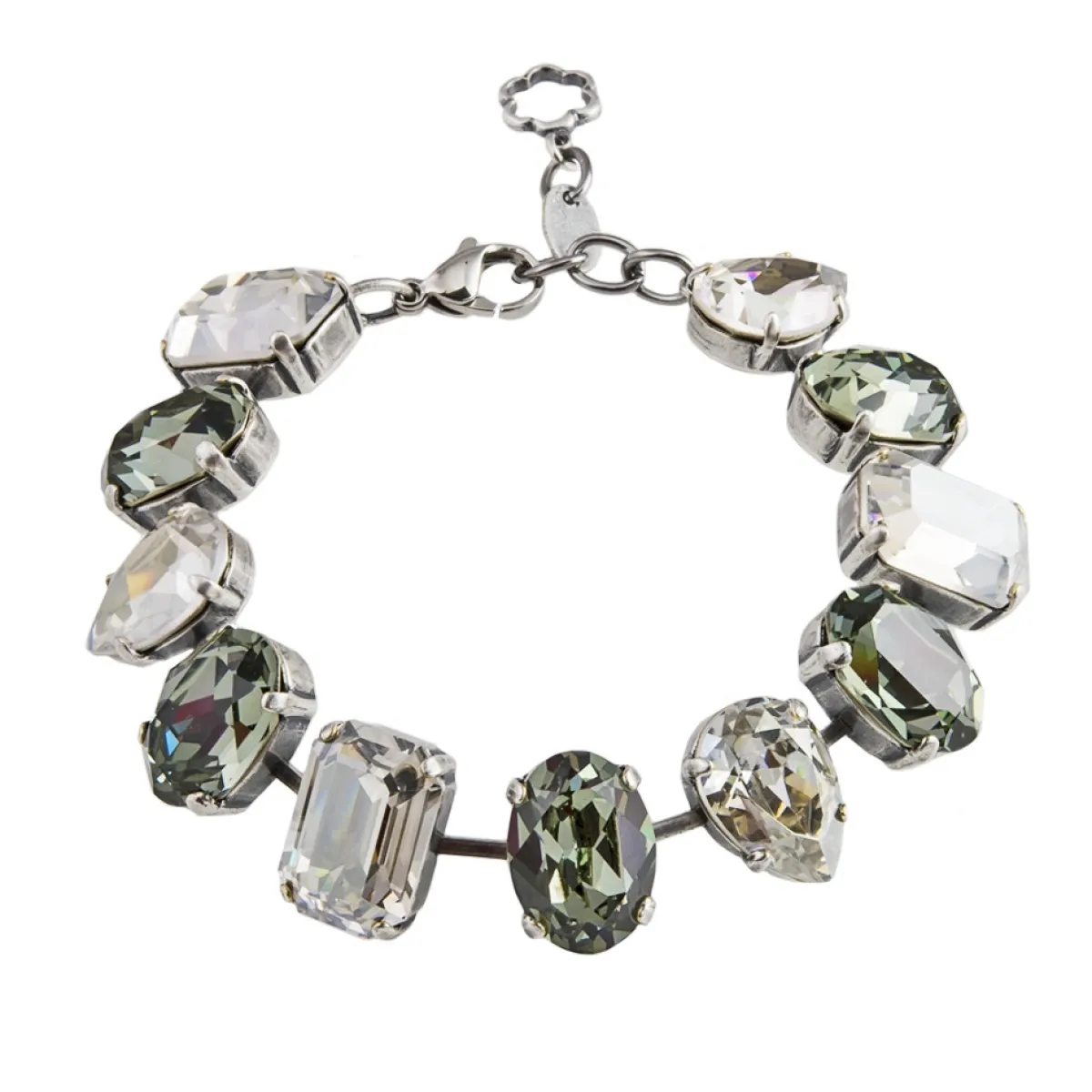Tomfoolery Grey & White Crystal Bracelet Fashion