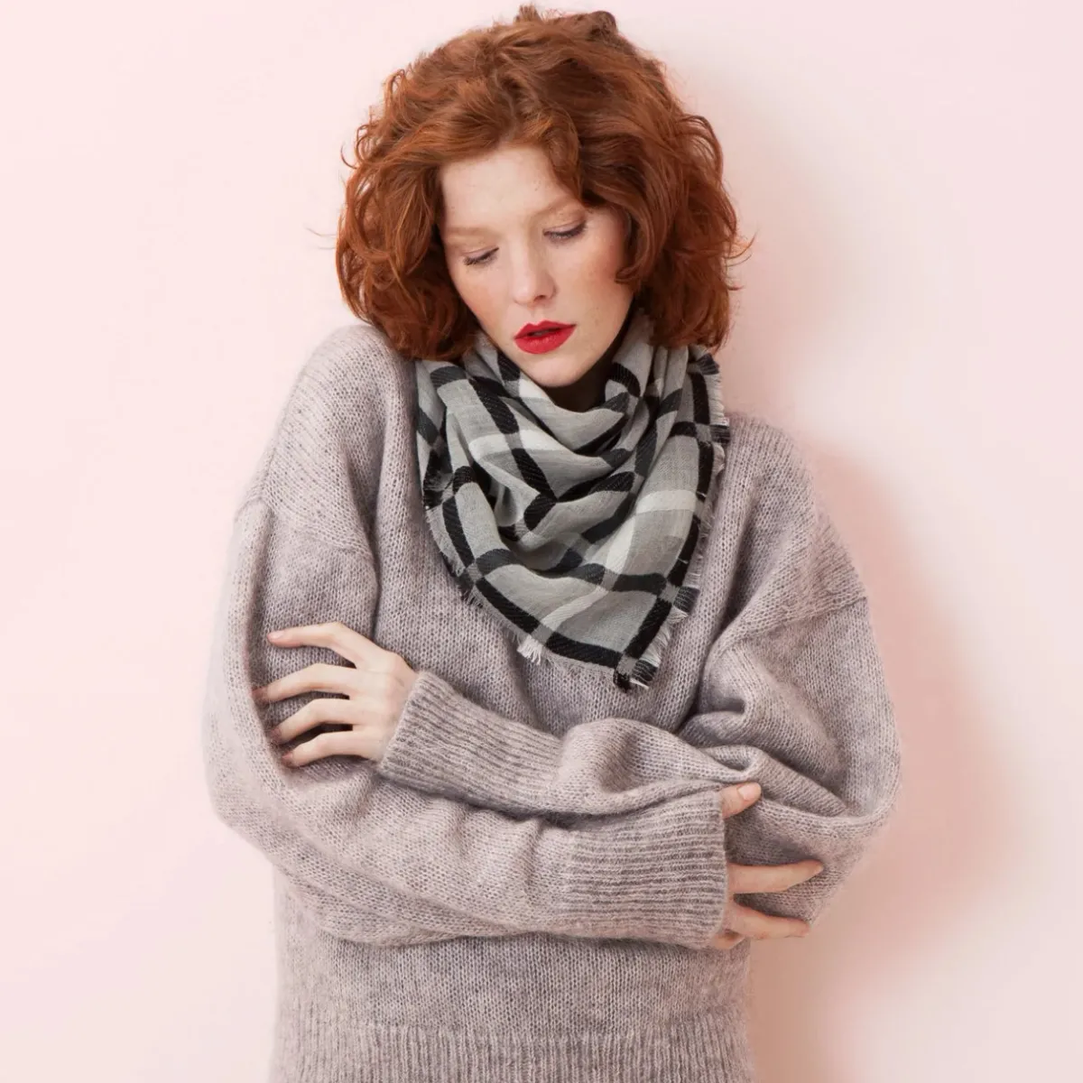 Tomfoolery Grey, Black and White Scarf Best