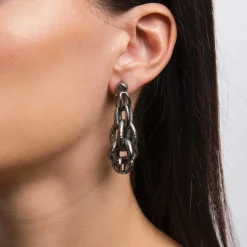 Tomfoolery Gunmetal Metallic Magna 1 Earrings Fashion