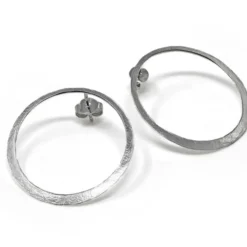 Tomfoolery Gyra Large Silver Circle Studs Discount