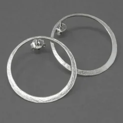 Tomfoolery Gyra Large Silver Circle Studs Discount