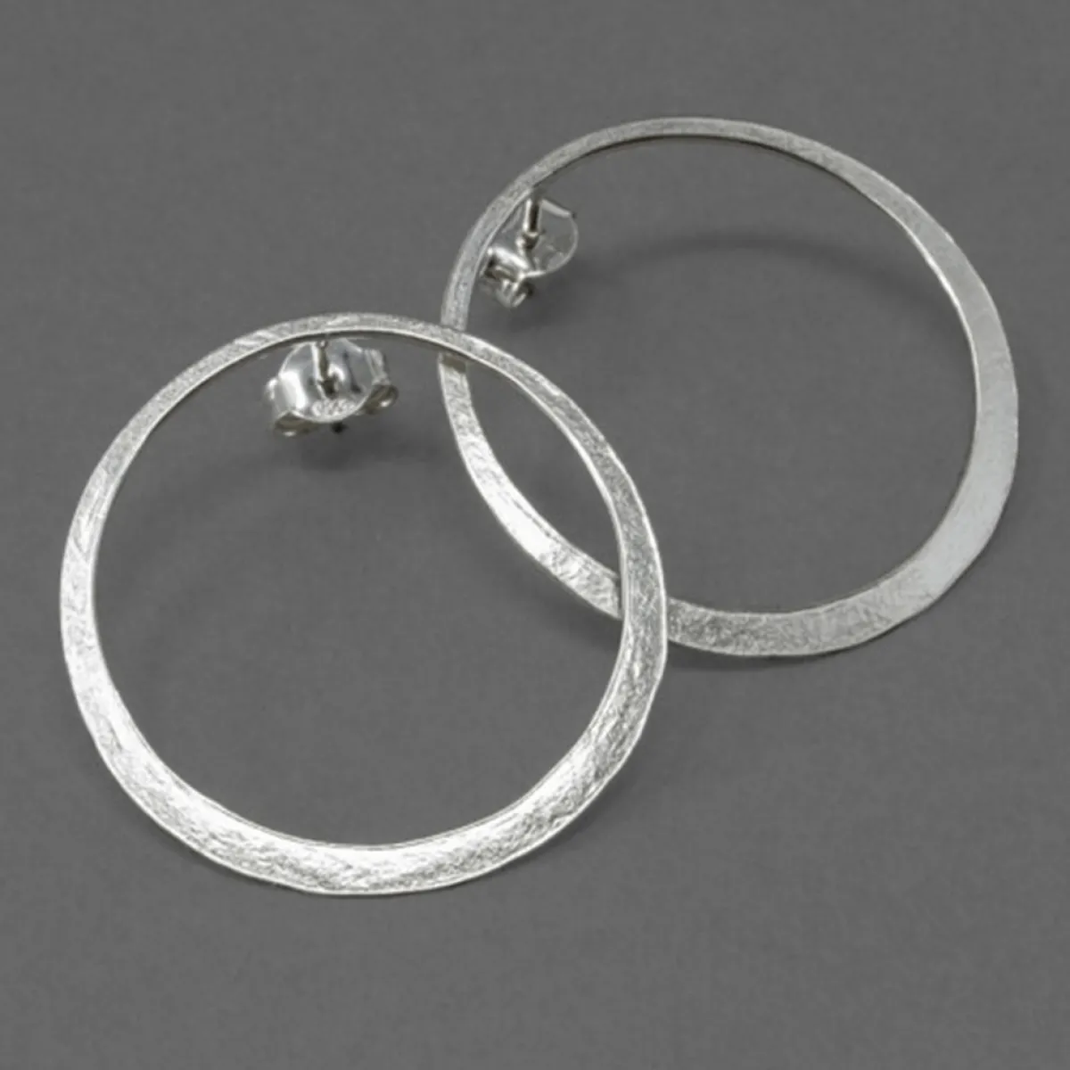 Tomfoolery Gyra Large Silver Circle Studs Discount