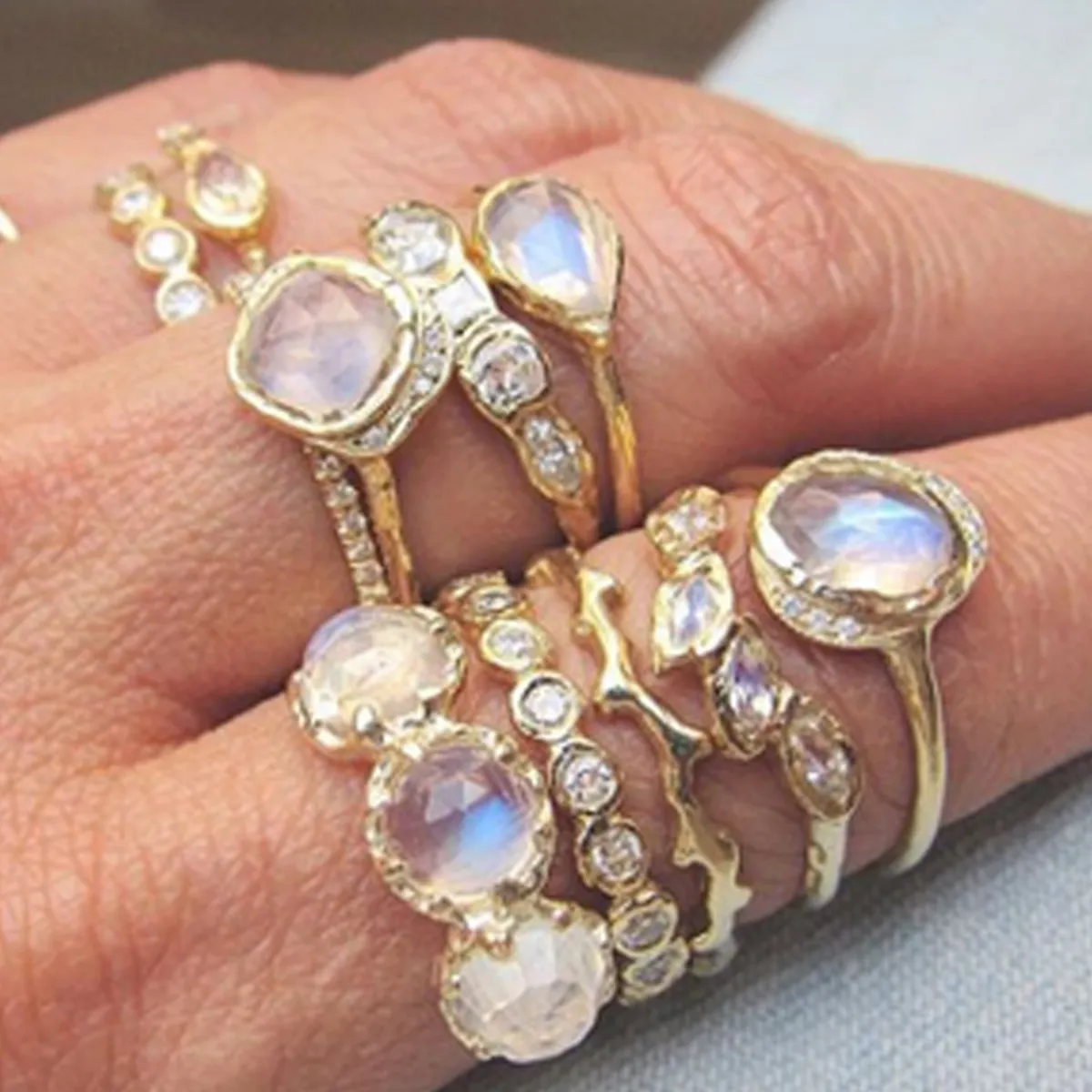 Tomfoolery Haku Lei Moonstone Ring Outlet