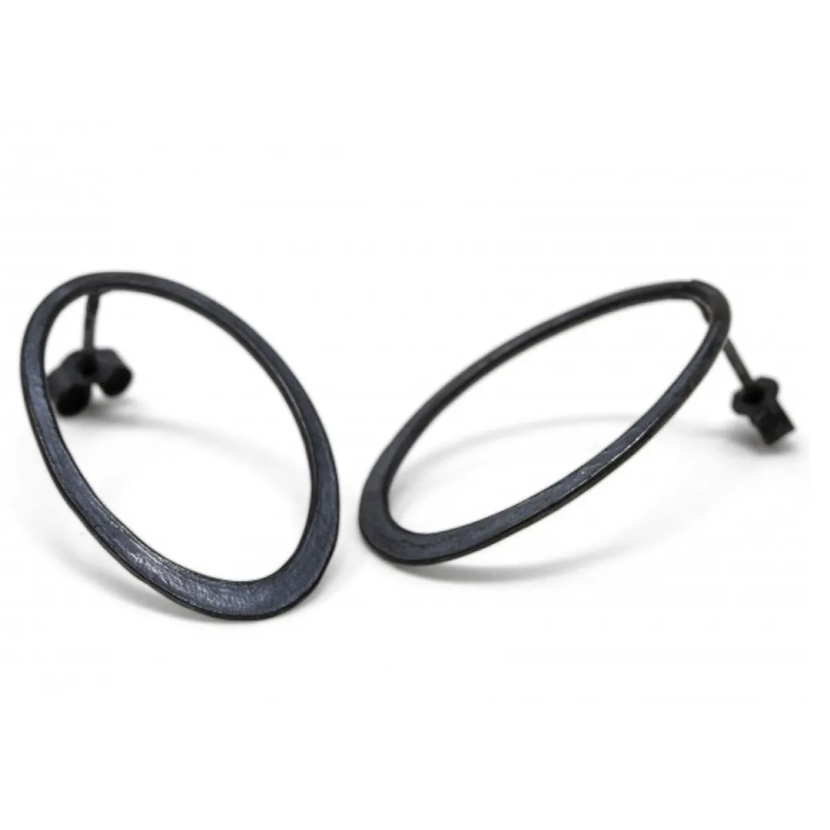 Tomfoolery Halo Oxidised Silver Drop Earrings Discount