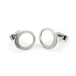 Tomfoolery Halo Small Silver Circle Studs Discount
