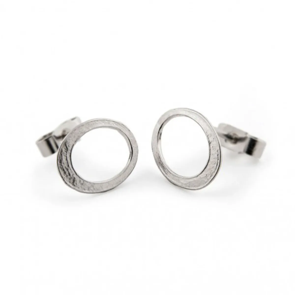 Tomfoolery Halo Small Silver Circle Studs Discount