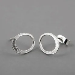 Tomfoolery Halo Small Silver Circle Studs Discount