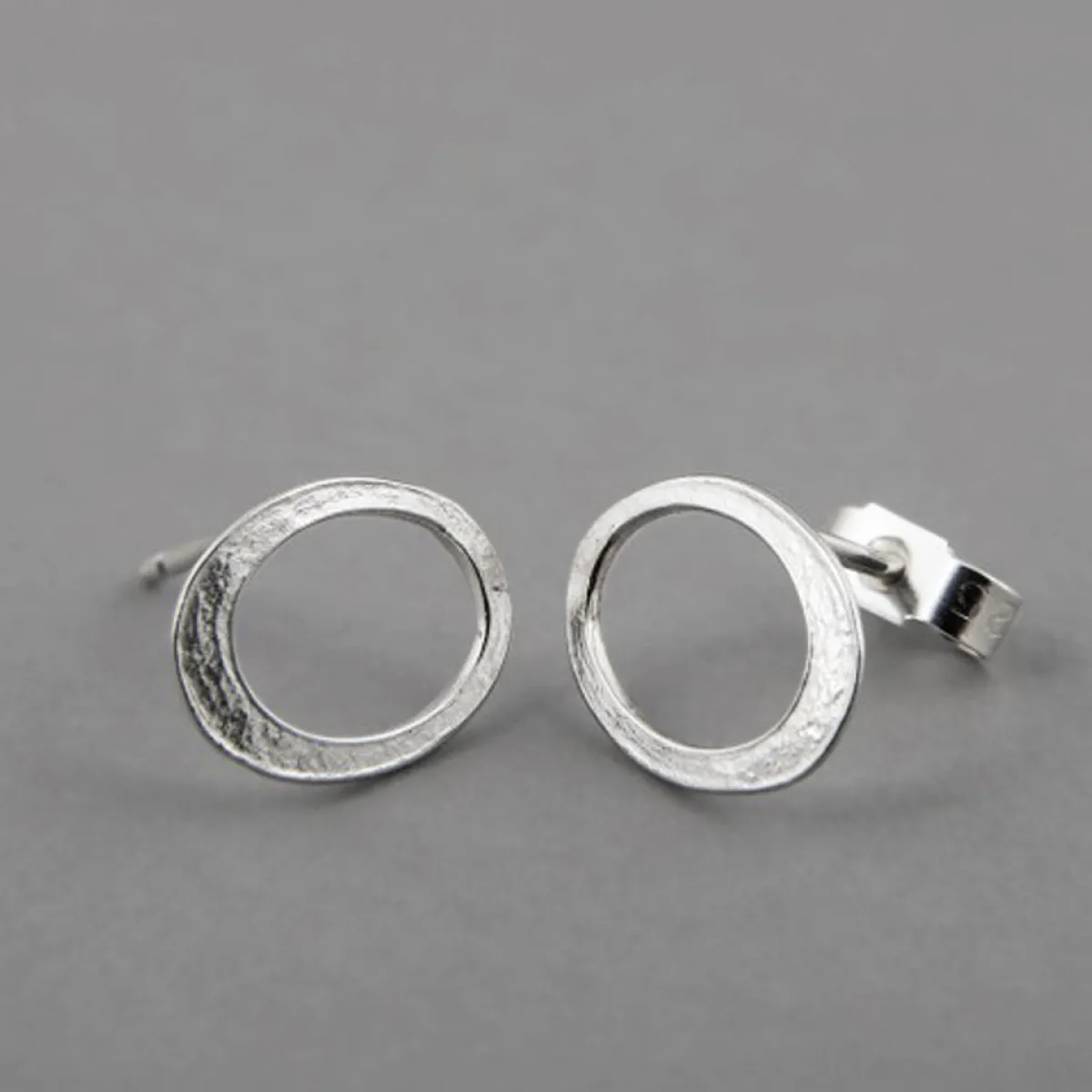 Tomfoolery Halo Small Silver Circle Studs Discount