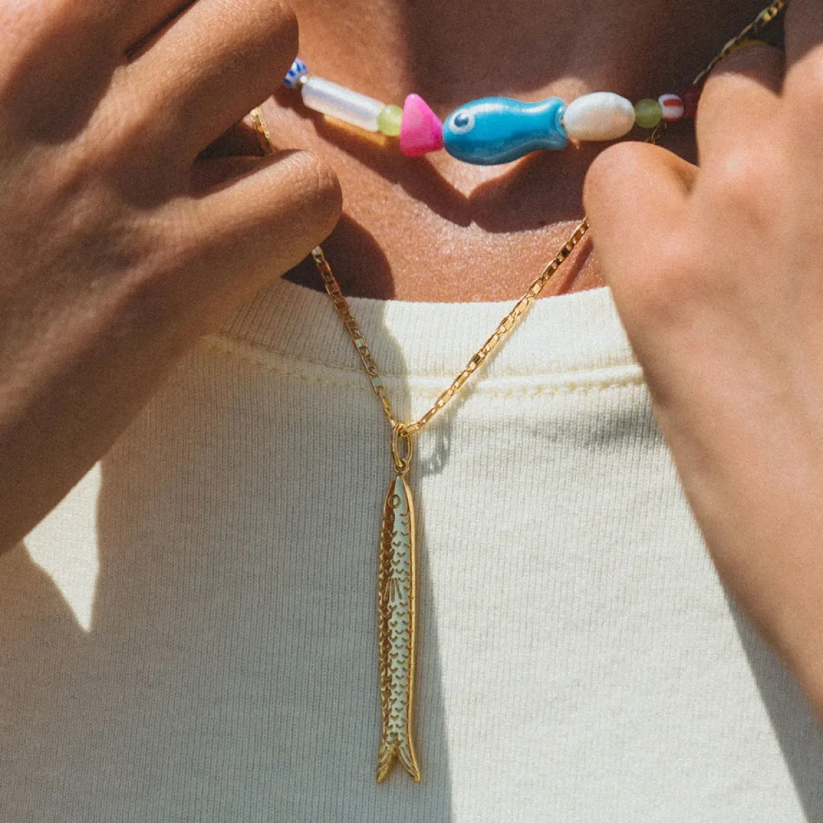 Tomfoolery Happy Beaded Necklace Outlet