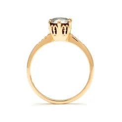 Tomfoolery Hazeline Solitaire 14ct Yellow Gold Grey & White Diamond Ring Sale