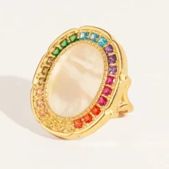 Tomfoolery Hera Mother of Pearl Statement Ring Outlet