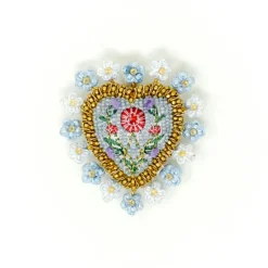 Tomfoolery Heritage Heart Beaded Sequin Brooch Best