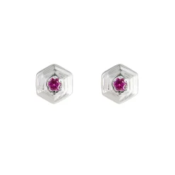 Tomfoolery Hex Gem Studs Silver Online