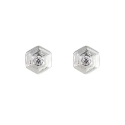 Tomfoolery Hex Gem Studs Silver Online