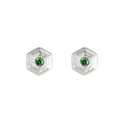 Tomfoolery Hex Gem Studs Silver Online