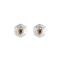 Tomfoolery Hex Gem Studs Silver Online